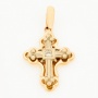 Крестик из комбинированного золота 585 пробы c 1 бриллиантом Л33084604 фото 1