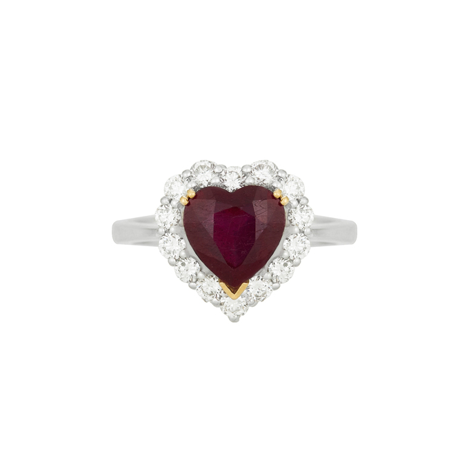 Кольцо из золота 750 пробы c корундом и бриллиантами, Л 1116 5472 за 125000