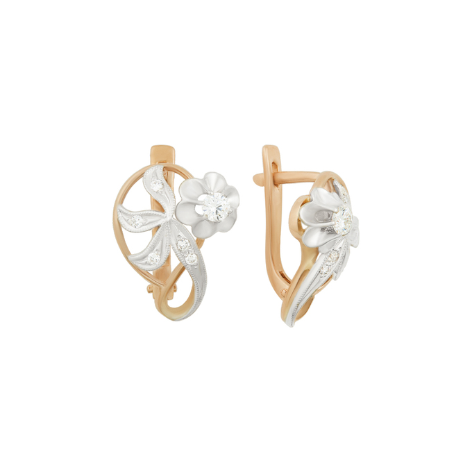 Серьги из золота 585 пробы c бриллиантами, Ц О007 0678 за 80500