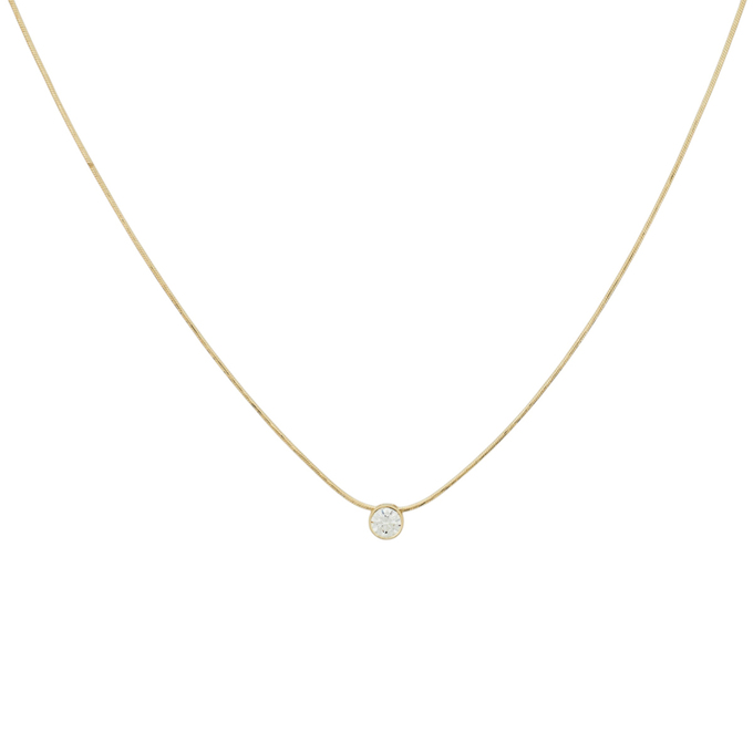 Колье из золота 585 пробы c фианитом