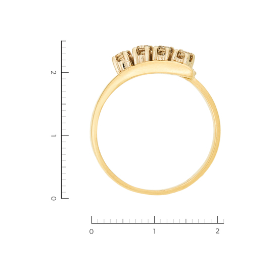 Кольцо из комбинированного золота 585 пробы c 9 бриллиантами, Л71017466 за 27230