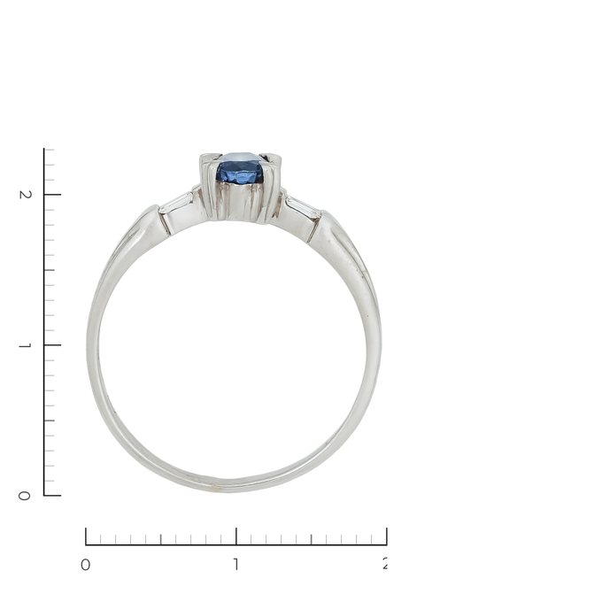 Кольцо из золота 750 пробы c 2 бриллиантами и 1 сапфиром, Л 6301 7770 за 18360
