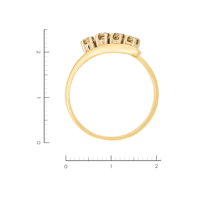 Кольцо из комбинированного золота 585 пробы c 9 бриллиантами