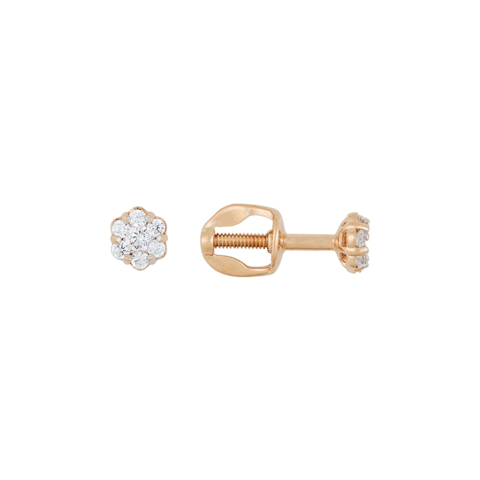 Серьги из золота 585 пробы c фианитами, Л 3014 2045 за 6880