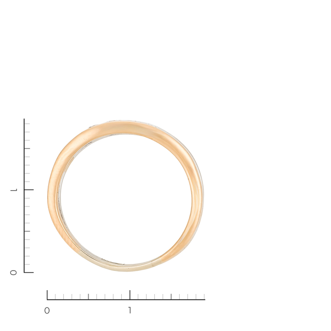 Кольцо из золота 585 пробы c 5 бриллиантами, Л 4507 4026 за 20600
