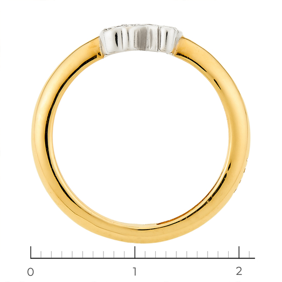 Кольцо из комбинированного золота 750 пробы c 16 бриллиантами, Л28088263 за 60000