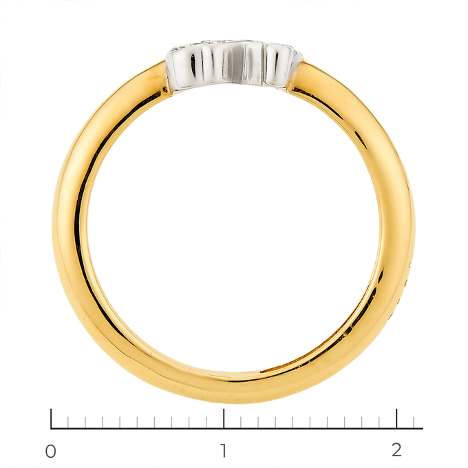 Кольцо из комбинированного золота 750 пробы c 16 бриллиантами, Л 2808 8263 за 55000
