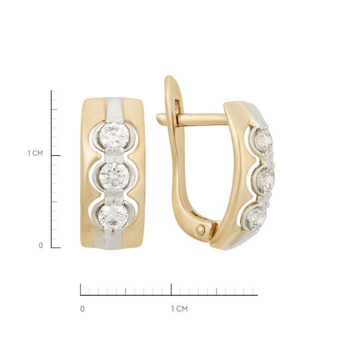 Серьги из золота 585 пробы c бриллиантами