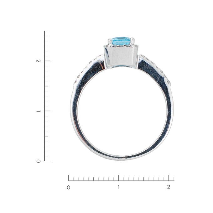 Кольцо из белого золота 585 пробы c 34 бриллиантами и 1 топазом, Л 2809 4958 за 23450