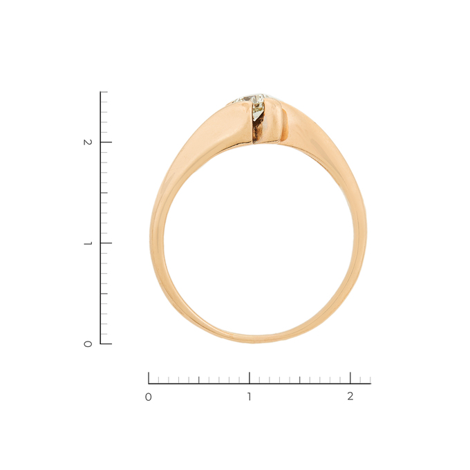 Кольцо из красного золота 585 пробы c 1 бриллиантом, Л 3506 3174 за 32100