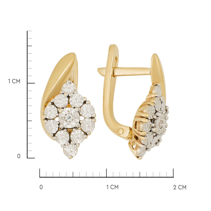 Серьги из золота 585 пробы c бриллиантами, Ц О007 2441 за 41120