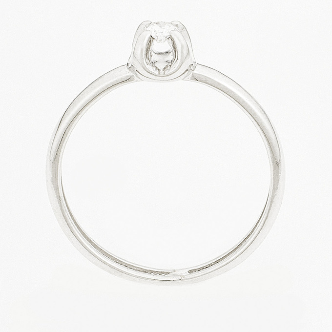 Кольцо из белого золота 585 пробы c 1 бриллиантом