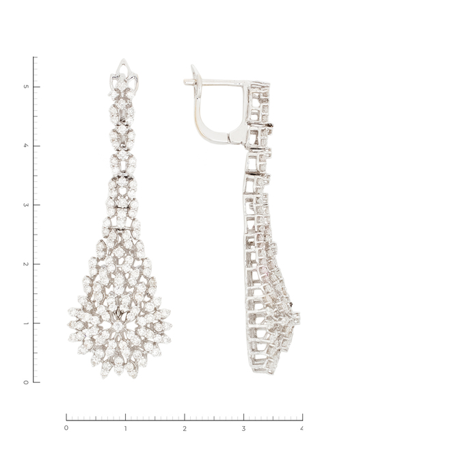 Серьги из золота 750 пробы c 232 бриллиантами, К 0000 1423 за 149000
