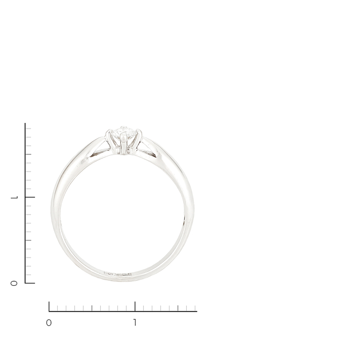 Кольцо из белого золота 585 пробы c 1 бриллиантом, Л 2508 3102 за 14100