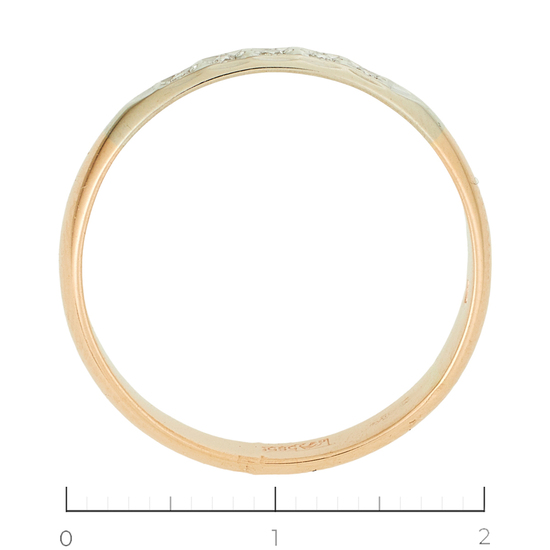 Кольцо из комбинированного золота 585 пробы c 5 бриллиантами, Л61016973 за 12900