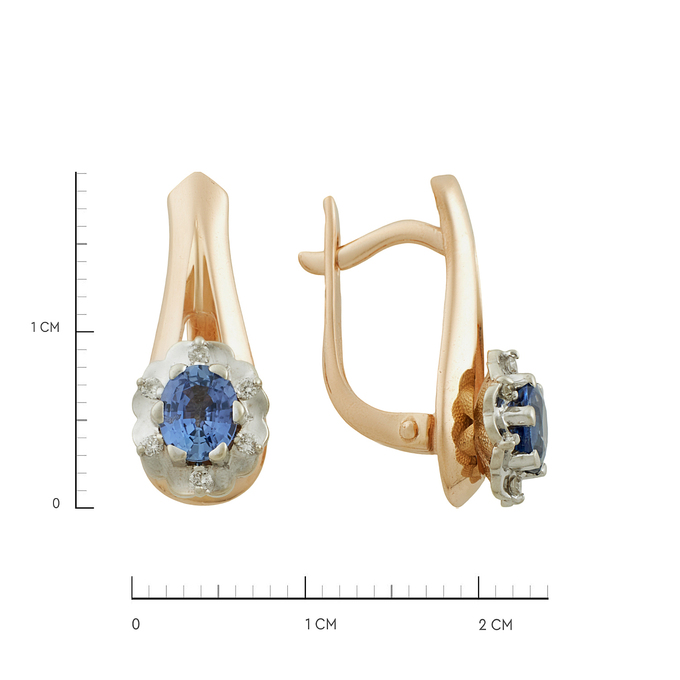 Серьги из золота 585 пробы c цветными сапфирами и бриллиантами, Л 6001 3517 за 63920