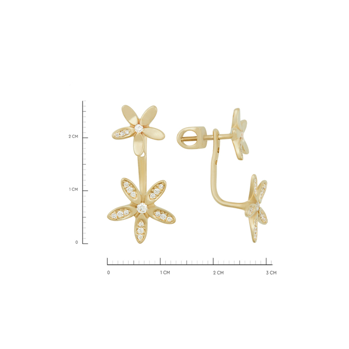 Серьги из золота 585 пробы c бриллиантами, Ц О007 1003 за 108000