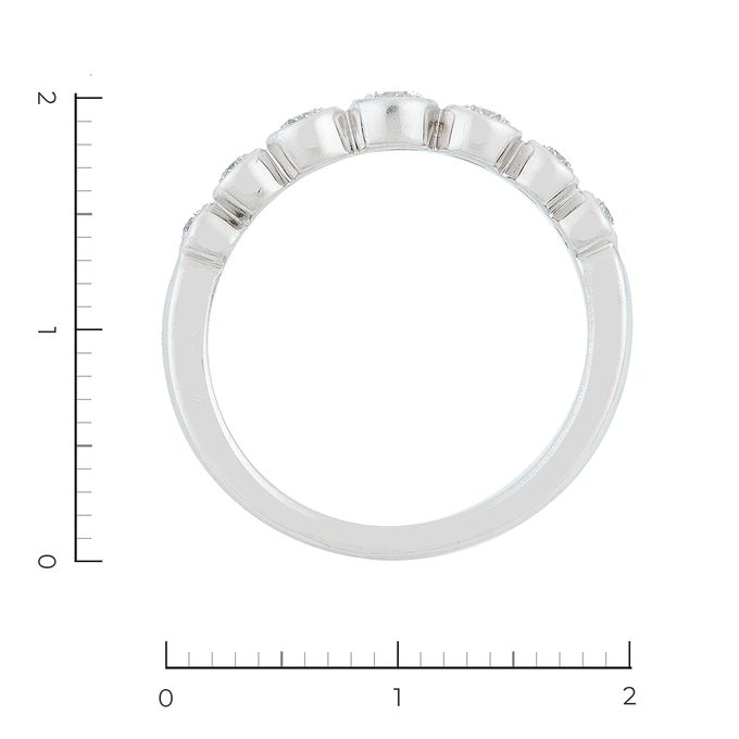 Кольцо из белой платины 950 пробы c 7 бриллиантами, Л 2810 0652 за 300000