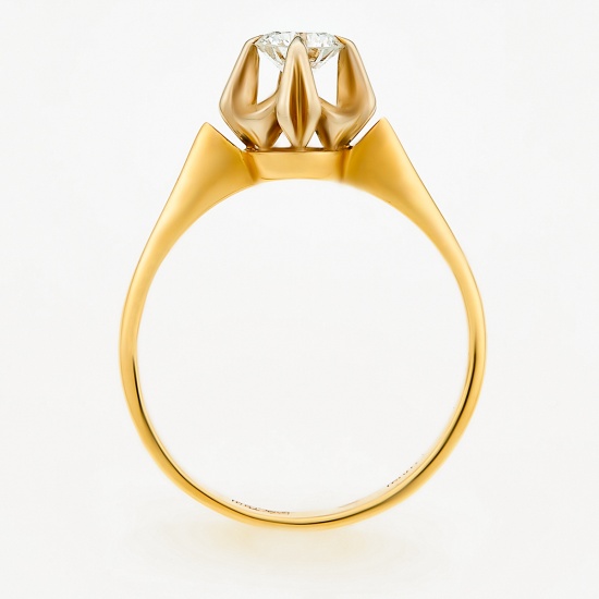 Кольцо из комбинированного золота 750 пробы c 1 бриллиантом, Л61006711 за 52500