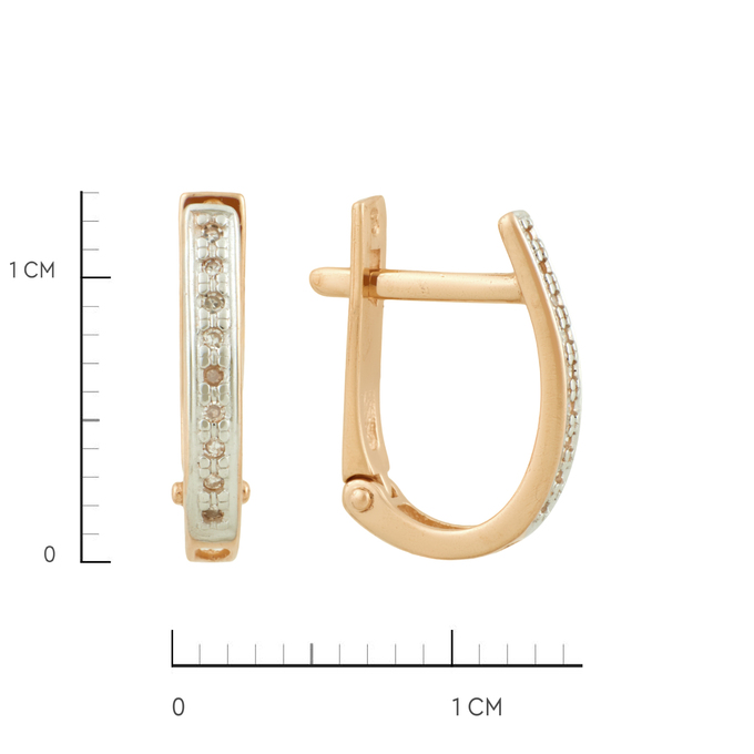 Серьги из золота 585 пробы c бриллиантами, Ц О007 2184 за 20160