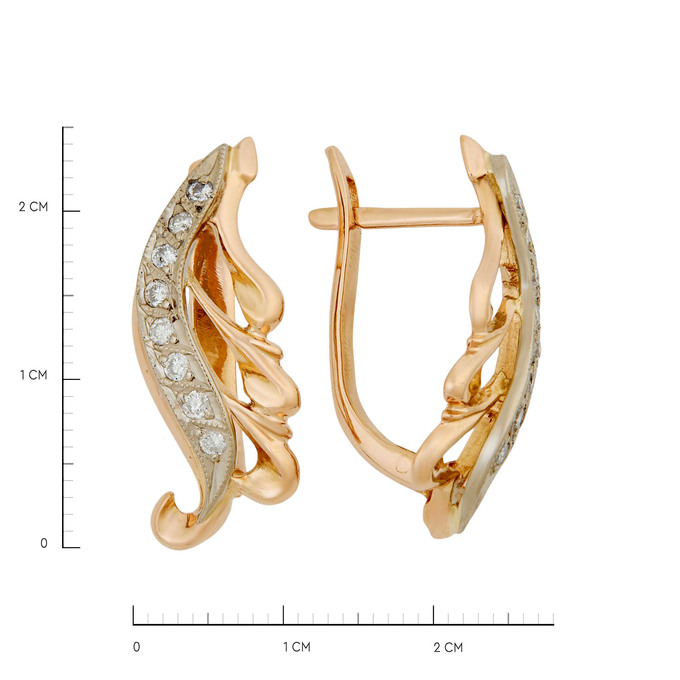 Серьги из золота 585 пробы с бриллиантами, Л 6202 2356 за 68800