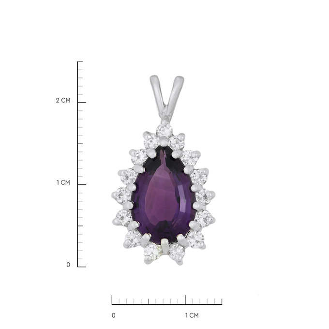Подвеска из золота 585 пробы c аметистом и бриллиантами, Л 3506 5446 за 65075
