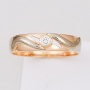 Кольцо из комбинированного золота 585 пробы c 1 бриллиантом 117099 фото 2