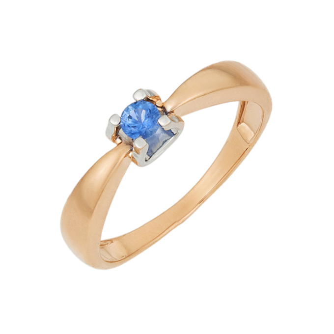 Кольцо из золота 585 пробы c сапфиром