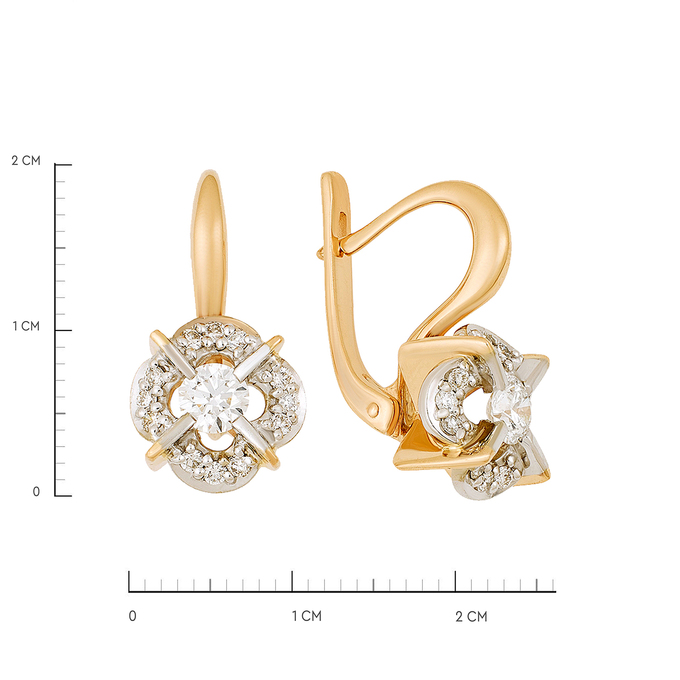 Серьги из золота 585 пробы c бриллиантами