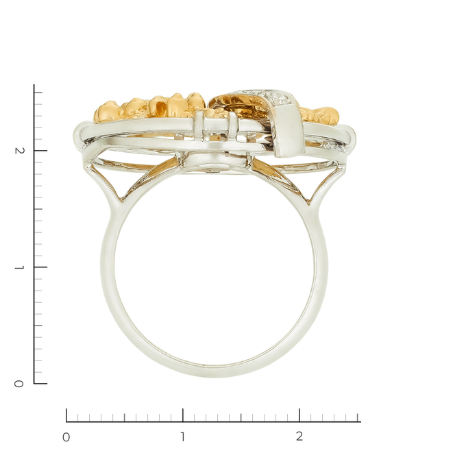 Кольцо из комбинированного золота 750 пробы c 8 бриллиантами, Л 2809 4612 за 97500