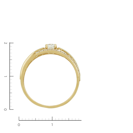 Кольцо из желтого золота 585 пробы c фианитами, Л52070787 за 7980