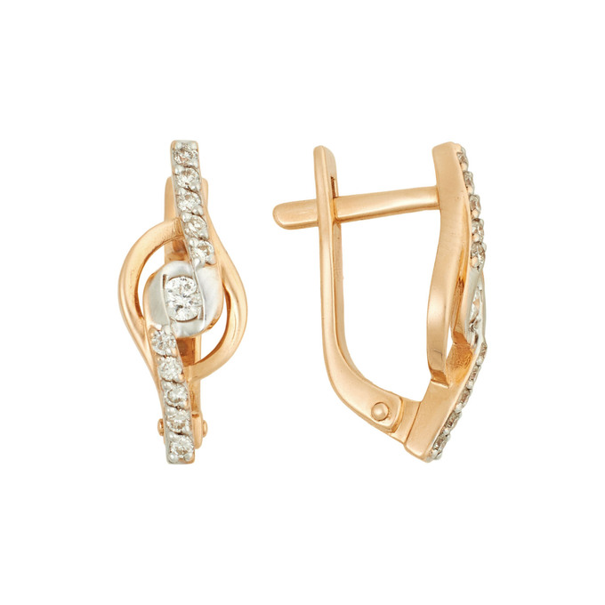 Серьги из золота 585 пробы с бриллиантами, Ц О003 3546 за 29400