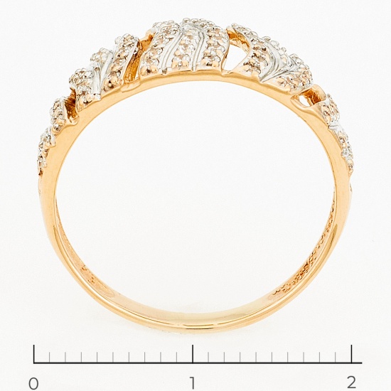 Кольцо из комбинированного золота 585 пробы c фианитами, Л75010169 за 11280