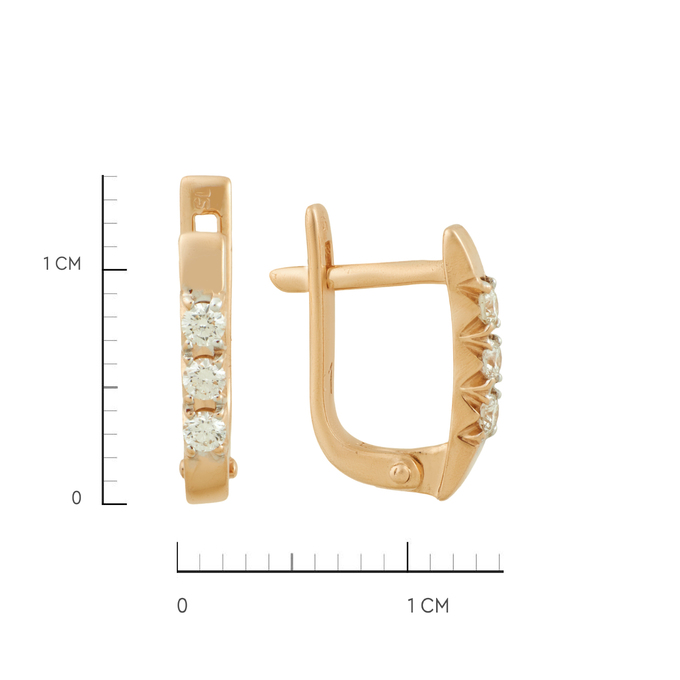 Серьги из золота 585 пробы c бриллиантами