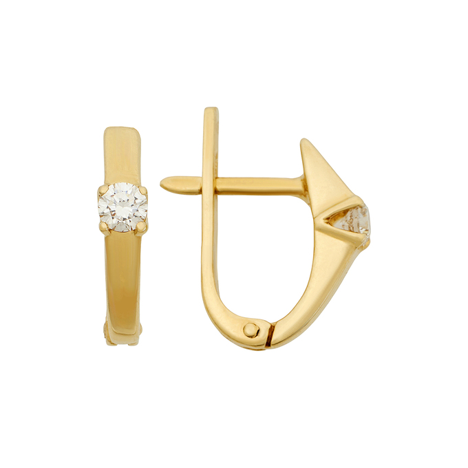 Серьги из золота 750 пробы c бриллиантами