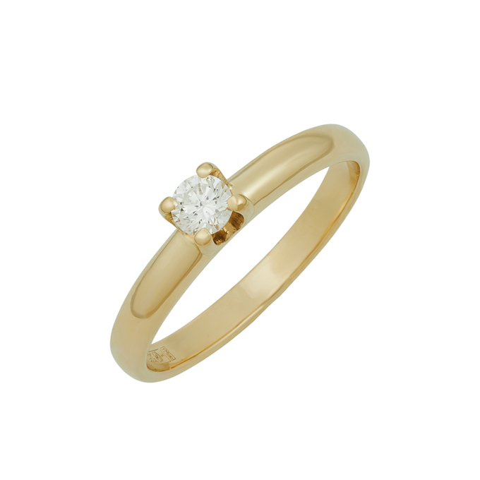 Кольцо из золота 585 пробы c бриллиантом