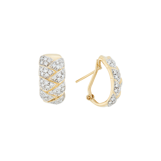 Серьги из золота 585 пробы c 80 бриллиантами
