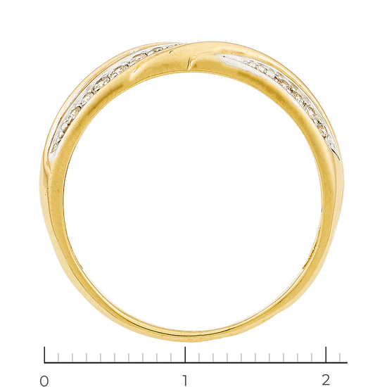 Кольцо из комбинированного золота 585 пробы c фианитами, Л41061919 за 6345