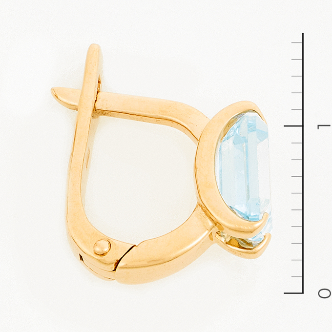 Серьги из красного золота 585 пробы c 2 топазами
