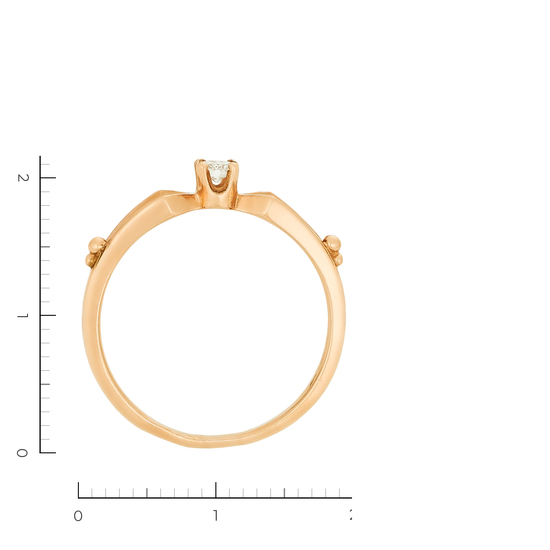 Кольцо из красного золота 585 пробы c 1 бриллиантом, Л28062209 за 13965