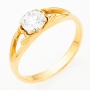 Кольцо из желтого золота 585 пробы c 1 бриллиантом Л53009981 фото 1