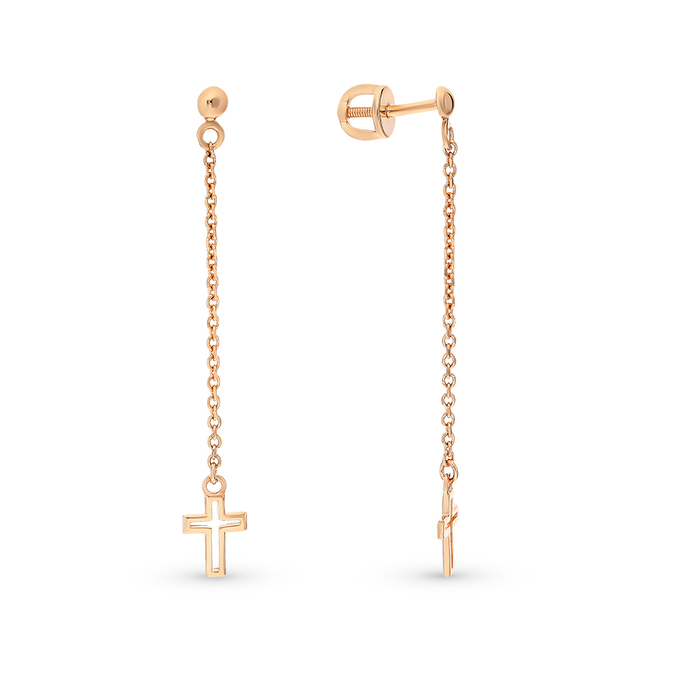 Серьги из красного золота 585 пробы