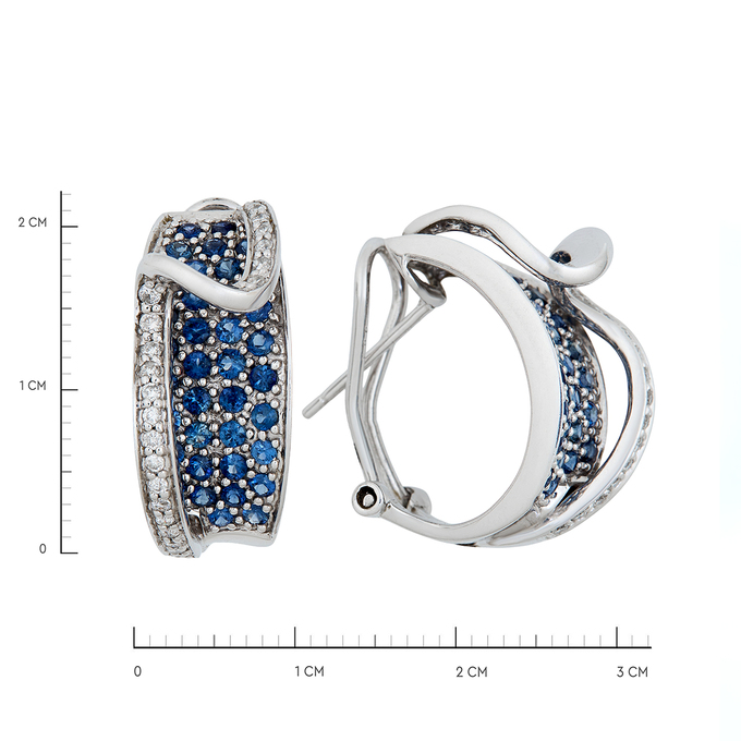Серьги из золота 585 пробы c Сапфир и Бриллиант, К 0000 4034 за 112000