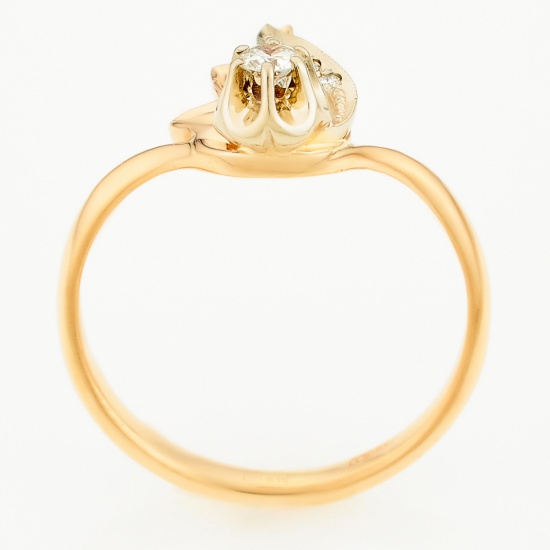 Кольцо из комбинированного золота 585 пробы c 4 бриллиантами, Л25078112 за 21250