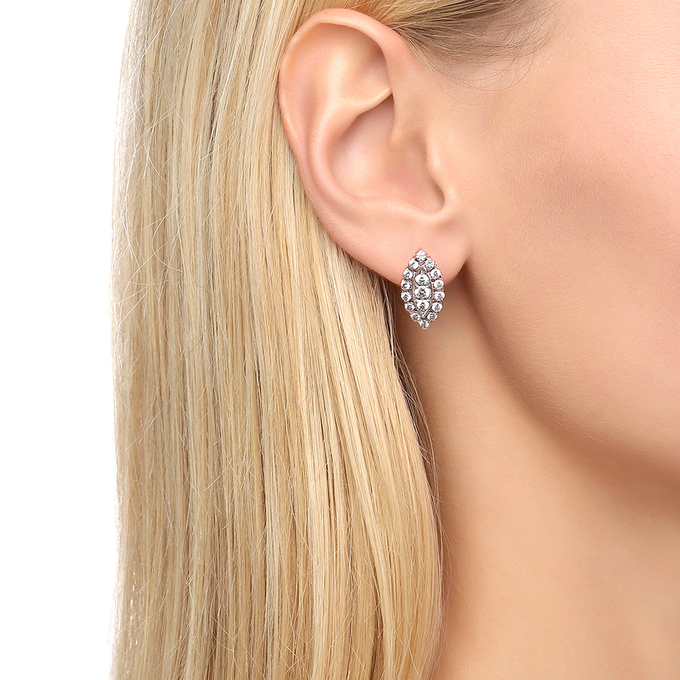 Серьги из золота 585 пробы c фианитами