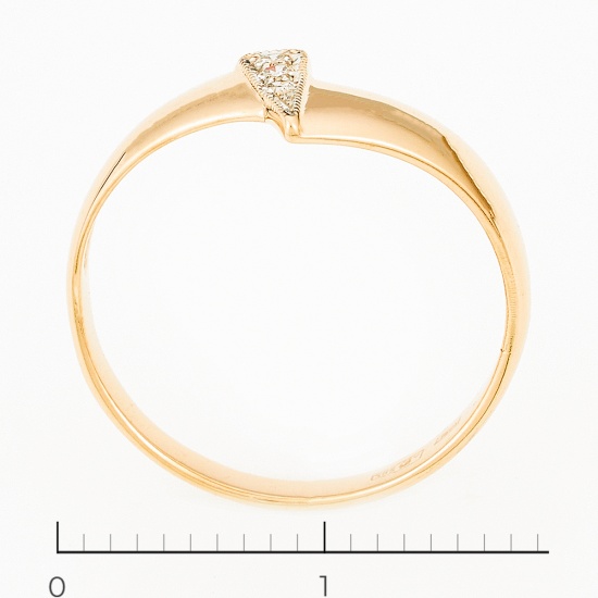 Кольцо из комбинированного золота 585 пробы c 3 бриллиантами и 3 бриллиантами, Л48061888 за 8250