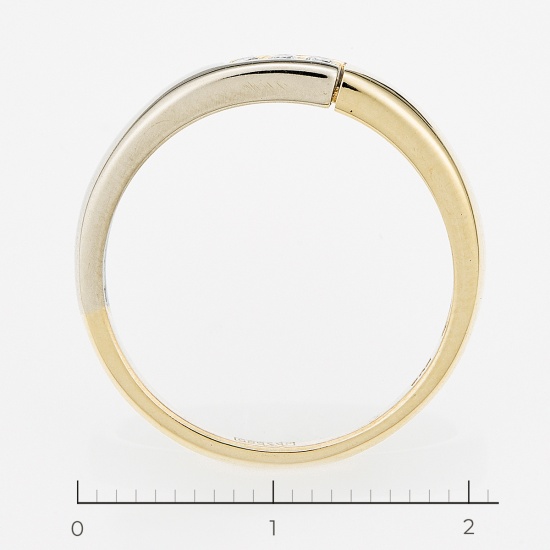 Кольцо из комбинированного золота 585 пробы c 3 бриллиантами, Л06149500 за 9275