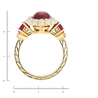 Кольцо из золота 585 пробы c 18 бриллиантами и 2 рубинами и 1 зв. сапфиры