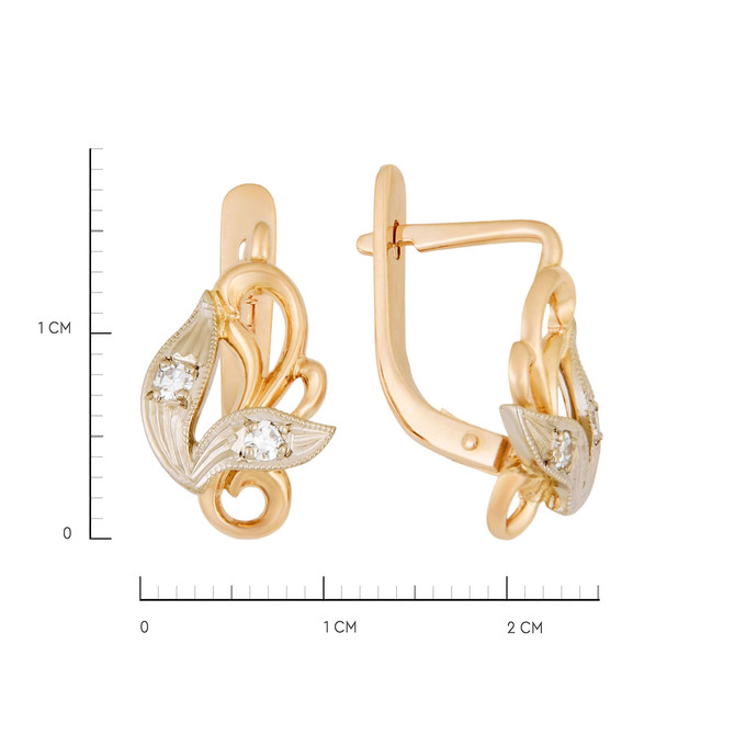 Серьги из золота 583 пробы c бриллиантами, Л 0808 8895 за 47500