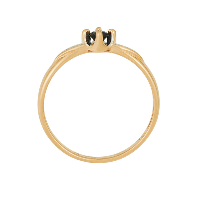 Кольцо из золота 585 пробы c сапфиром и бриллиантами